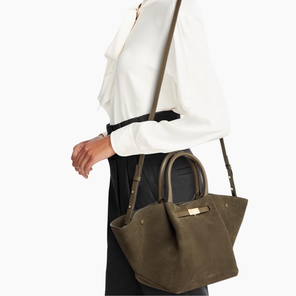DeMellier The Midi New York Olive Suede Tote Bag - Picture 4 of 8